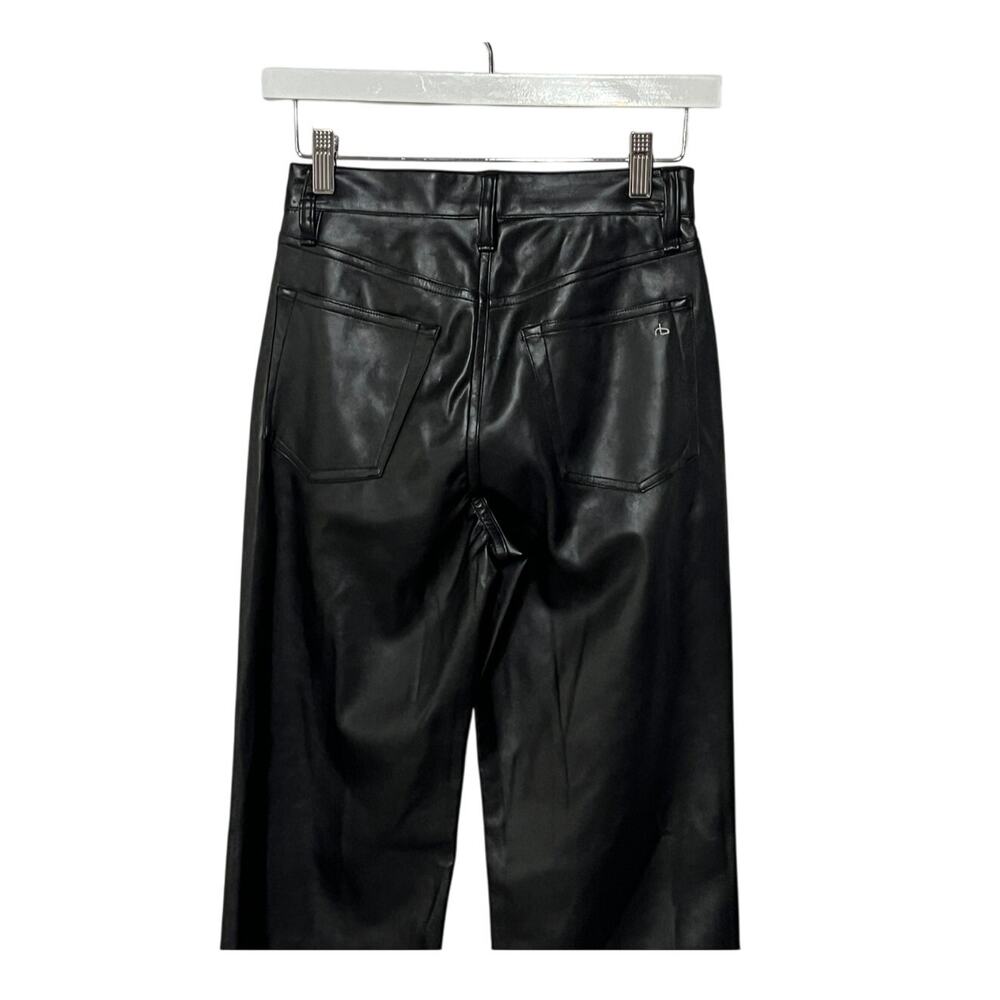 RAG & BONE HARLOW FAUX LEATHER STRAIGHT PANTS BLACK SIZE 23 - Picture 10 of 15